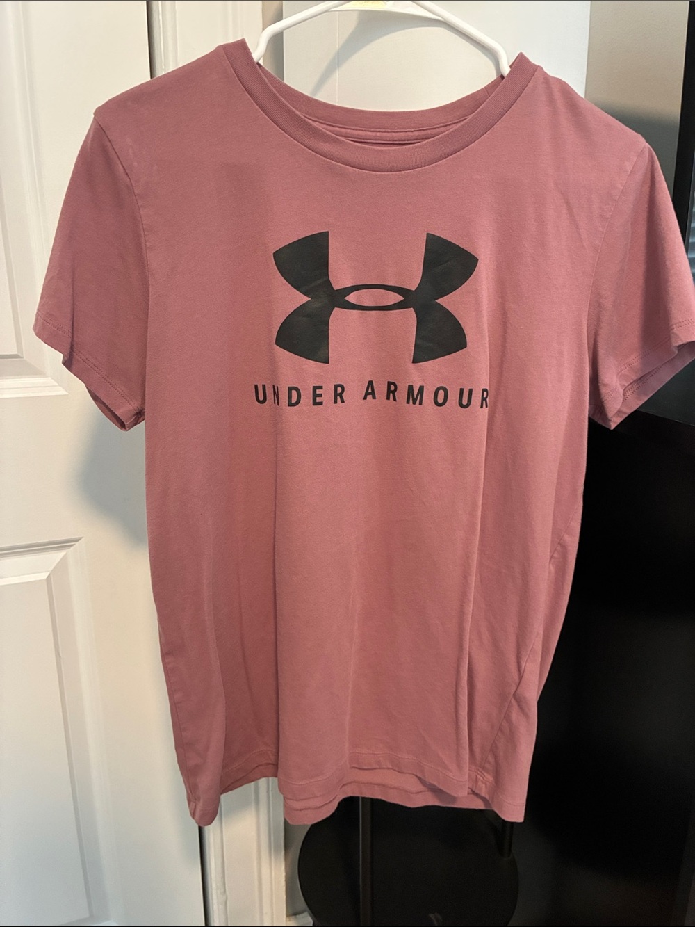 Under Armour Mauve Tee with Black Logo